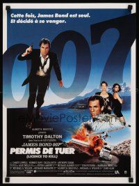 9t544 LICENCE TO KILL French 15x21 '89 Timothy Dalton as James Bond, he's out for revenge!