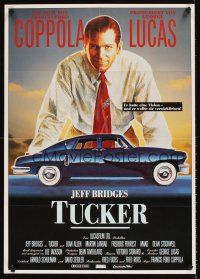 9t057 TUCKER: THE MAN & HIS DREAM German '88 Francis Ford Coppola, c/u of Jeff Bridges w/car!