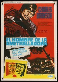 9t290 MACHINE GUN KELLY Italian 1sh R80s Charles Bronson w/machine gun, Roger Corman, AIP!