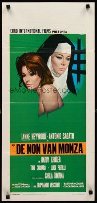 9t338 LADY OF MONZA Italian locandina '69 her other love is God, Casaro art of nun Anne Heywood!