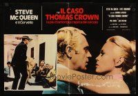 9t303 THOMAS CROWN AFFAIR Italian photobusta R73 Steve McQueen & sexy Faye Dunaway!