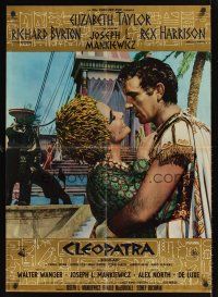 9t295 CLEOPATRA roadshow Italian lrg pbusta '63 romantic image of Richard Burton & Elizabeth Taylor!