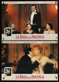 9t253 AGE OF INNOCENCE set of 4 Spanish 18x26s '94 Scorsese, Daniel Day-Lewis, Michelle Pfeiffer!
