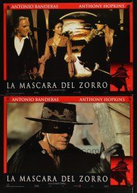 9t270 MASK OF ZORRO set of 3 Spanish 18x25s '98 Antonio Banderas, Catherine Zeta-Jones, Hopkins!
