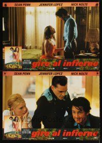 9t284 U TURN set of 4 Spanish 18x26s '98 directed by Oliver Stone, Sean Penn, Jennifer Lopez, noir!