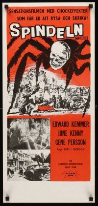 9t032 SPIDER Swedish stolpe '58 Bert I. Gordon horror, it MUST eat YOU to live!