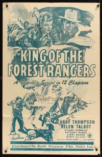 9t017 KING OF THE FOREST RANGERS Trinidadian '46 Larry Thompason, Helen Talbot, serial!