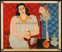 9w106 IDOL 22x26 art print '57 Henri Matisse artwork of woman & vase!