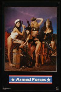 9w138 ARMED FORCES commercial poster '88 great image of sexy scantily clad women w/guns!