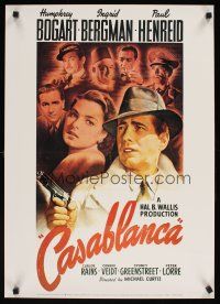 9w282 CASABLANCA commercial poster '90s Humphrey Bogart, Ingrid Bergman, Michael Curtiz classic!