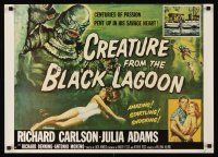 9w283 CREATURE FROM THE BLACK LAGOON commercial poster '86 Brown art of monster & sexy Julia Adams!