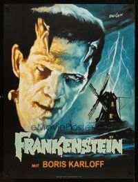 9w292 FRANKENSTEIN German commercial poster '90s Degen art of Boris Karloff as the monster!