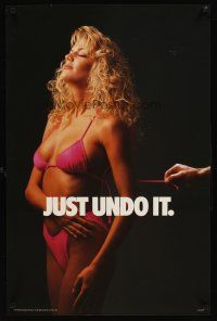9w155 JUST UNDO IT commercial poster '90 great image of super sexy woman in bikini, Nike spoof!