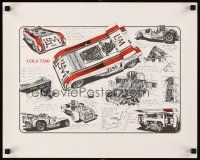 9w156 LOLA T260 commercial poster '71 really cool cutaway sketches of classic race car!