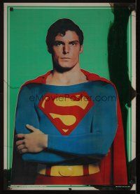 9w312 SUPERMAN foil commercial poster '78 cool image of hero Christopher Reeve in costume!