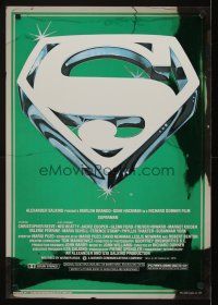 9w313 SUPERMAN foil commercial poster '78 Richard Donner classic, cool shield logo image!