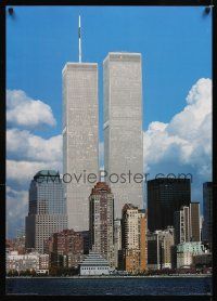 9w174 WORLD TRADE CENTER English commercial poster '01 great photo of WTC towers & skyline!