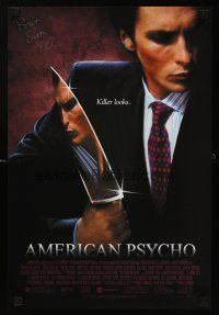 9w373 AMERICAN PSYCHO signed mini poster '00 by Bret Easton Ellis, author of the source novel!