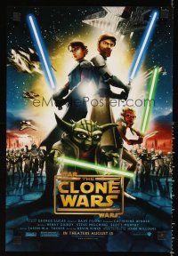 9w240 STAR WARS: THE CLONE WARS mini poster '08 art of Anakin Skywalker, Yoda, & Obi-Wan Kenobi!
