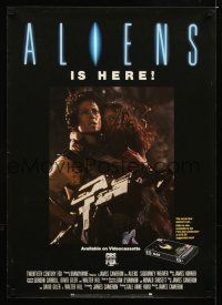 9w371 ALIENS video Canadian special 20x28 '86 James Cameron, Sigourney Weaver & Carrie Henn!