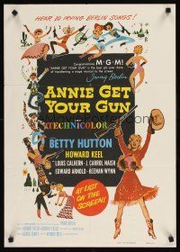 9w374 ANNIE GET YOUR GUN soundtrack poster '70s Betty Hutton as the greatest sharpshooter!