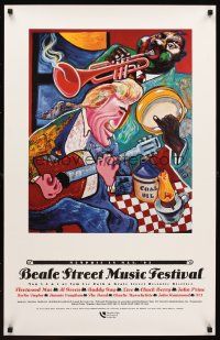 9w044 BEALE STREET MUSIC FESTIVAL music festival poster '95 Hunt art of musicians!