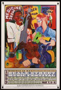 9w046 BEALE STREET MUSIC FESTIVAL music festival poster '99 Hunt art of musicians!