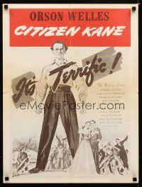9w388 CITIZEN KANE special 19x25 R60s some called Orson Welles a hero, others called him a heel!