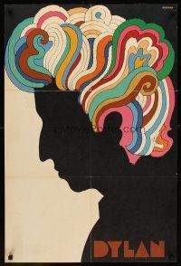 9w051 DYLAN record album insert poster '67 colorful silhouette art of Bob by Milton Glaser!