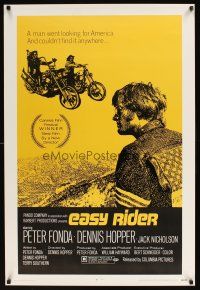 9w657 EASY RIDER REPRODUCTION 1sh '80s Peter Fonda, biker classic directed by Dennis Hopper!
