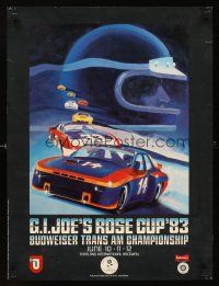 9w083 G.I. JOE'S ROSE CUP '83 18x24 advertising poster '83 art from Budweiser TransAm Championship!