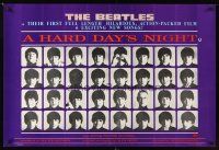 9w662 HARD DAY'S NIGHT REPRODUCTION English British quad '90s The Beatles, rock & roll classic!