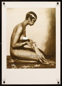 9w224 JOSEPHINE BAKER special 19x27 '70s cool black & white topless image!