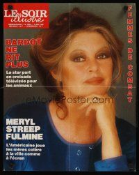 9w225 LE SOIR ILLUSTRE Belgian magazine advertising poster '89 Brigitte Bardot in her '50s!
