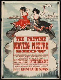 9w448 PASTIME MOVING PICTURE SHOW special 21x28 '00s Latest Edison Fire-Proof Kinetoscope!