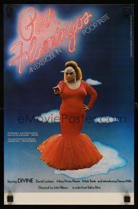 9w451 PINK FLAMINGOS 11x17 '72 Divine, Mink Stole, John Waters' classic exercise in poor taste!