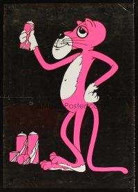 9w201 PINK PANTHER special 29x40 transparency '60s cool art of cat w/spray paint!