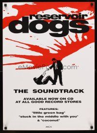 9w457 RESERVOIR DOGS soundtrack poster '92 Quentin Tarantino, Harvey Keitel, Steve Buscemi!
