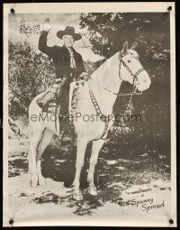 9w239 SPUNNY SPREAD special 17x22 '50s cool image of Hopalong Cassidy on horseback!