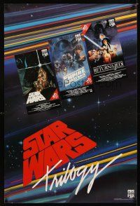 9w355 STAR WARS TRILOGY video Canadian special 26x38 '88 George Lucas directed classics!