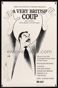 9w268 VERY BRITISH COUP TV special 30x46 '88 Al Hirschfeld artwork of Ray McAnally!