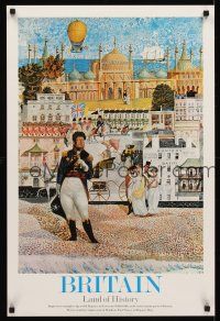 9w560 BRITAIN LAND OF HISTORY English travel poster '70s great art of Brighton, in Regency Days!
