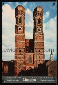 9w584 GERMANY German travel poster '60s cool image of Munich's Church of Our Lady!