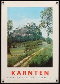 9w544 KARNTEN Austrian travel poster '60s cool Hammerschlag photo of hilltop castle!