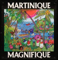 9w602 MARTINIQUE MAGNIFIQUE Martiniquais travel poster '90s Marie-Franz Pelz art of island life!