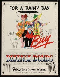 9w005 FOR A RAINY DAY BUY UNITED STATES DEFENSE BONDS AND STAMPS 15x20 WWII war poster '41 McManus!