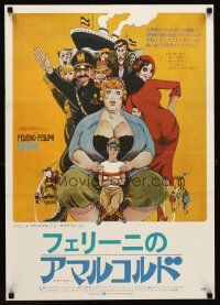 9x018 AMARCORD Japanese '74 Federico Fellini classic comedy, Juliano Geleng artwork!