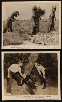 9y921 UNKNOWN ISLAND 3 8x10 stills '48 two great special effects images of fake dinosaurs!