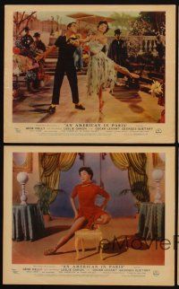 9y071 AMERICAN IN PARIS 4 color English FOH LCs '51 Gene Kelly dancing with sexy Leslie Caron!