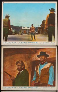 9y048 FISTFUL OF DOLLARS 7 color English FOH LCs R71 Sergio Leone, Clint Eastwood classic!